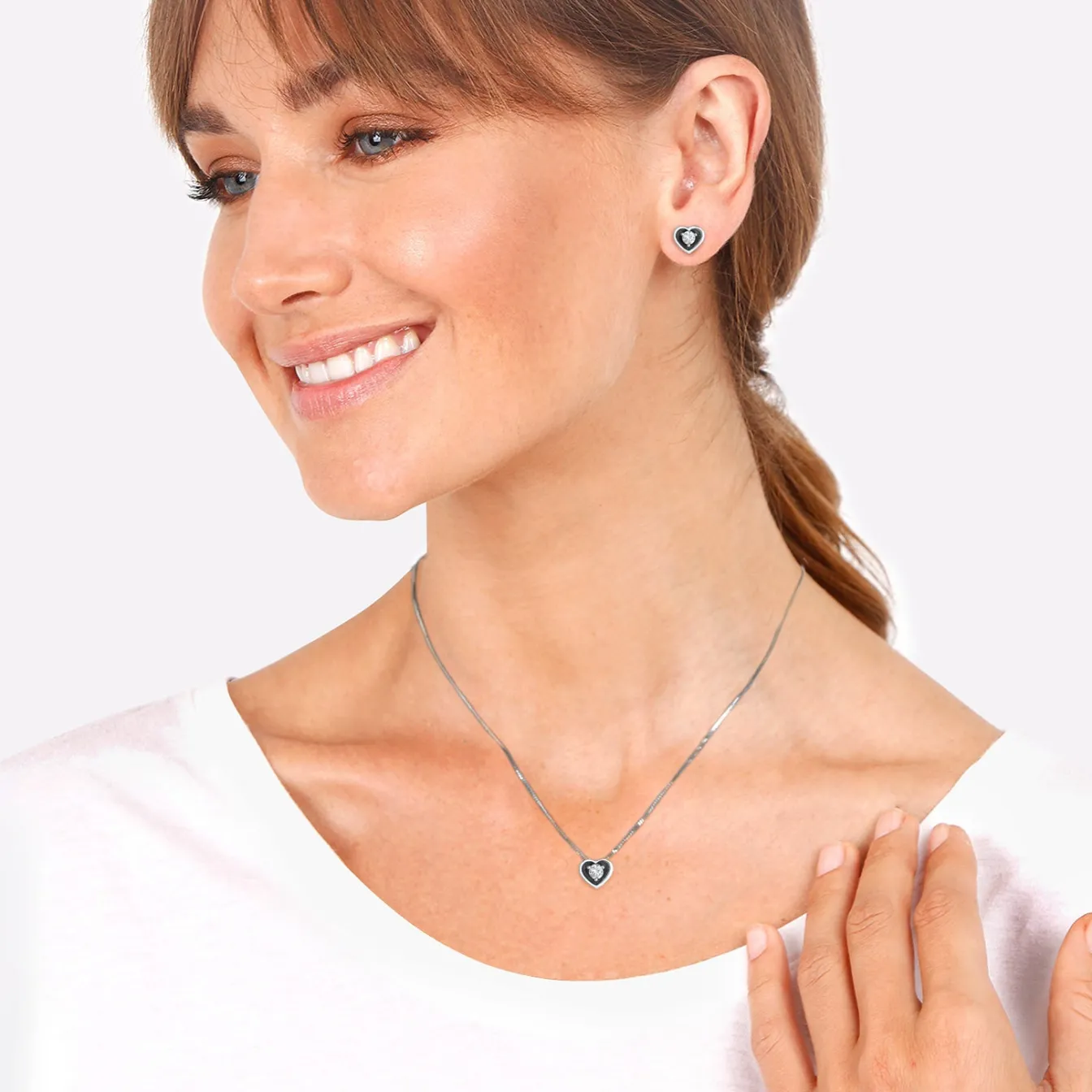 Elli "Schmuckset Herz | Zirkonia (Weiß)< Symbol-schmuck|Herz-schmuck