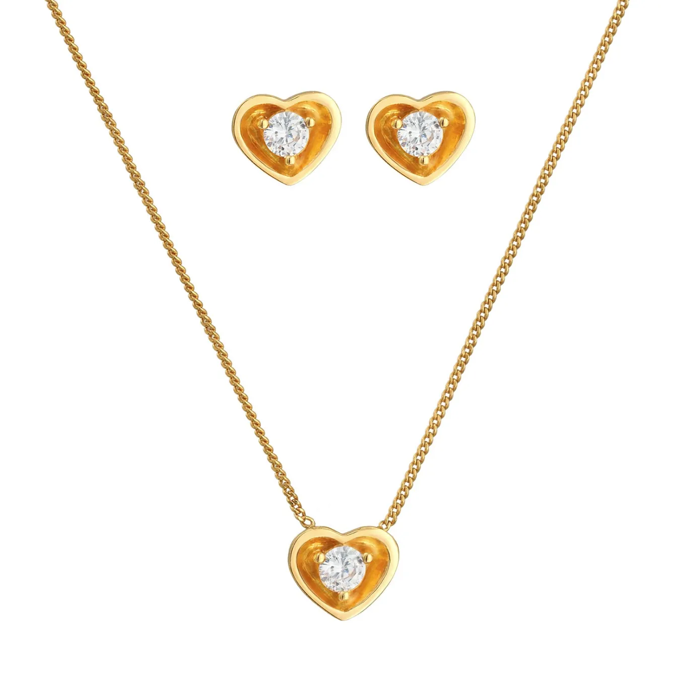Elli "Schmuckset Herz | Zirkonia (Weiß)< Symbol-schmuck|Herz-schmuck