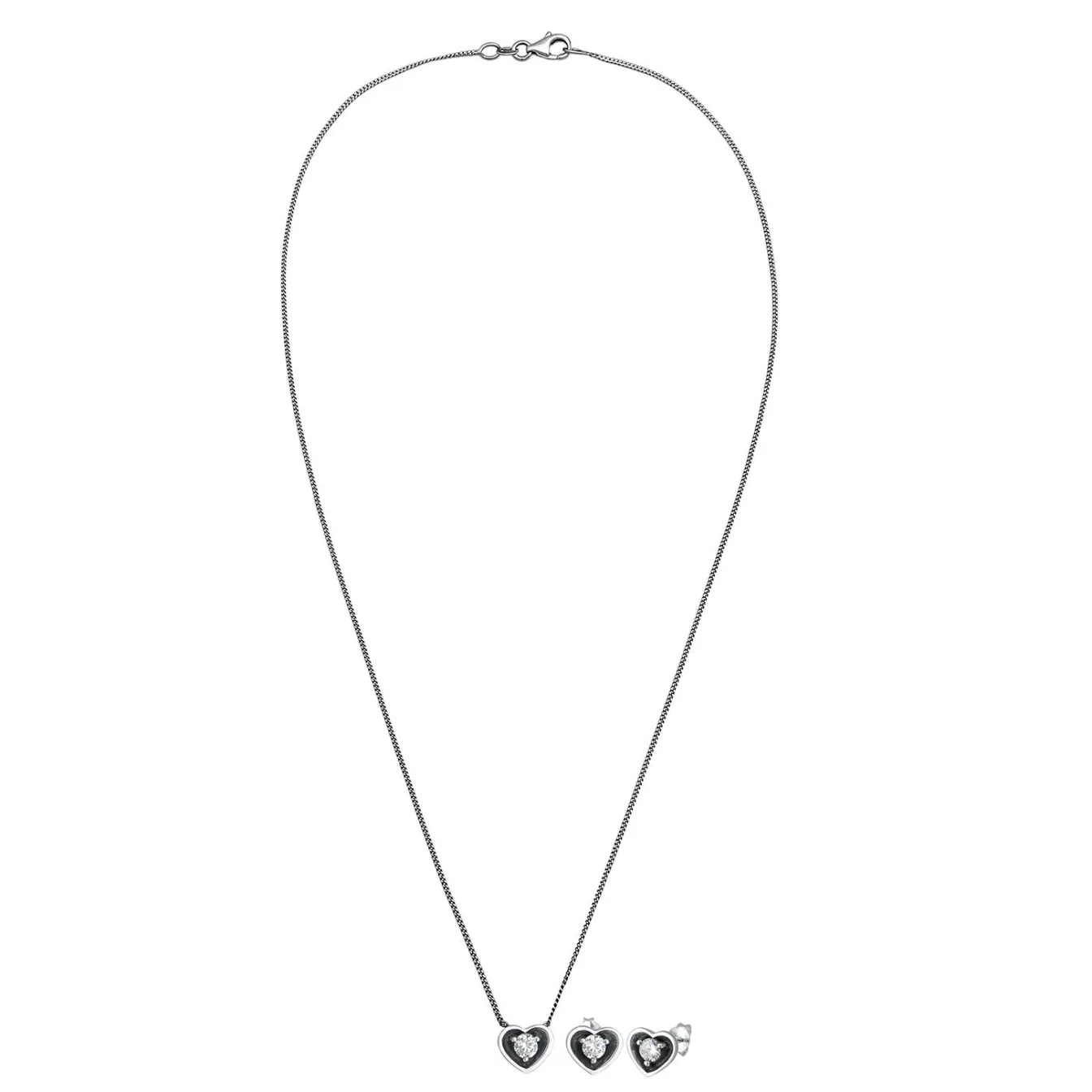 Elli "Schmuckset Herz | Zirkonia (Weiß)< Symbol-schmuck|Herz-schmuck