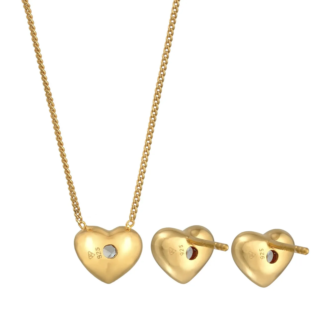 Elli "Schmuckset Herz | Zirkonia (Weiß)< Symbol-schmuck|Herz-schmuck