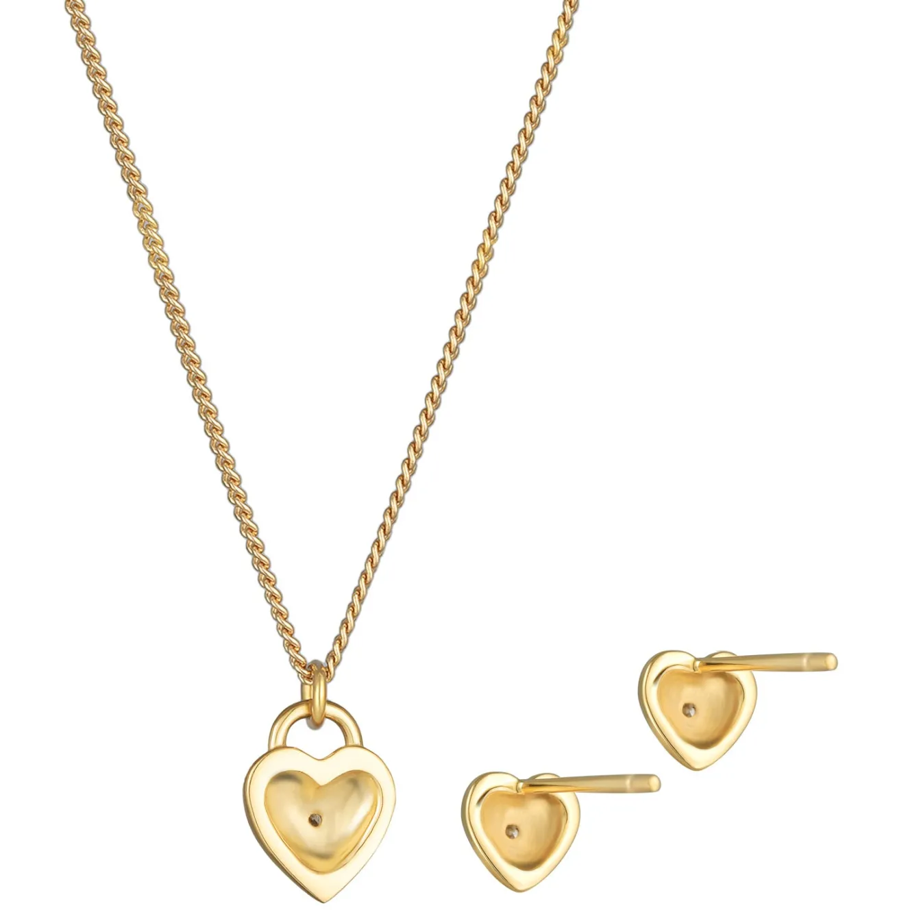 Elli "Schmuckset Herz Solitär | Diamant (Weiß, 0.015 ct.)< Symbol-schmuck|Herz-schmuck