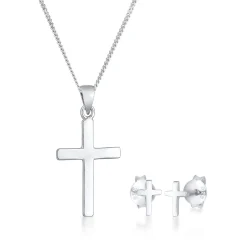 Elli "Schmuckset Kreuz< Vergoldet|Symbol-schmuck