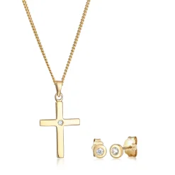 Elli "Schmuckset Kreuz | Diamant ( Weiß, 0,075 ct )< Symbol-schmuck|Schmucksets