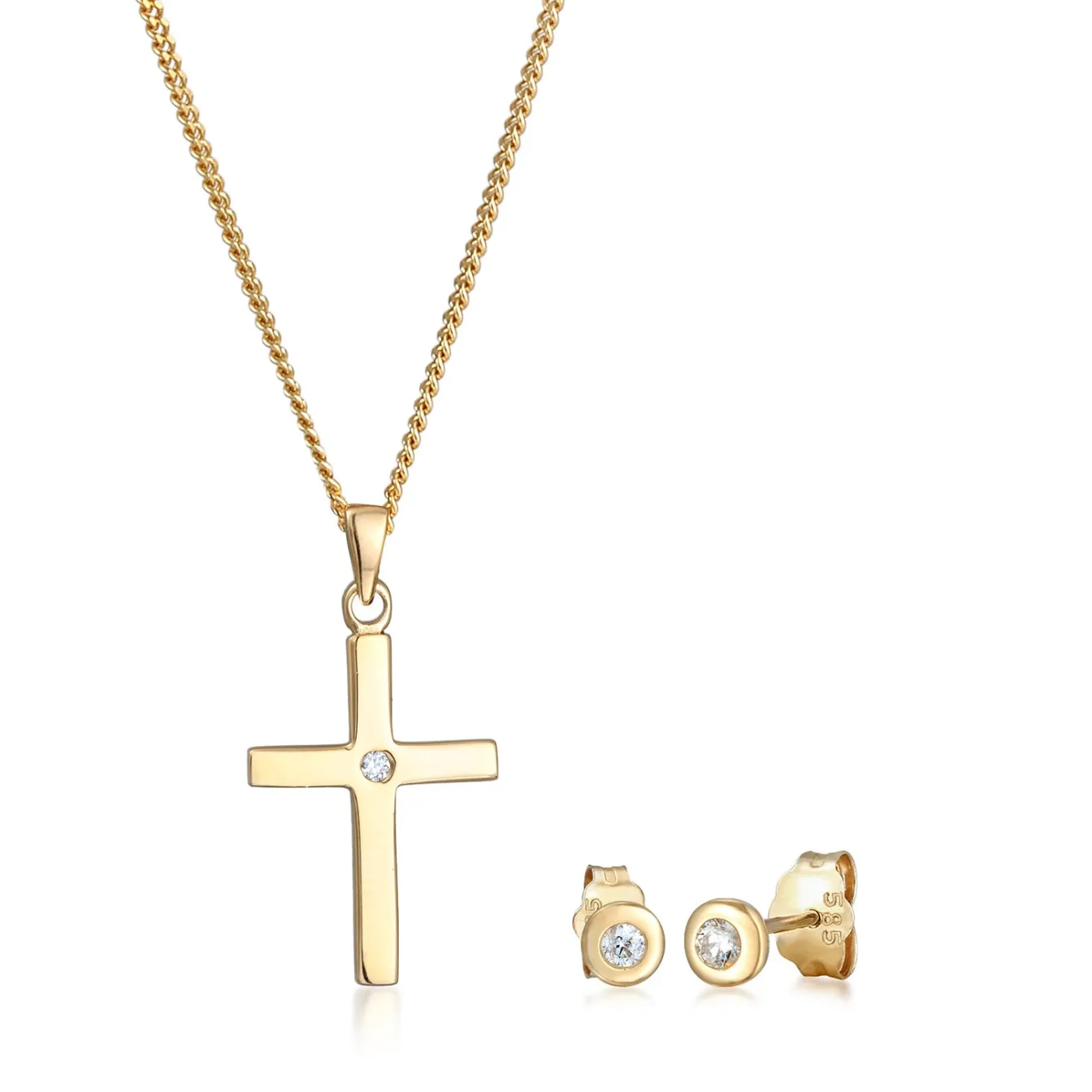 Elli "Schmuckset Kreuz | Diamant ( Weiß, 0,075 ct )< Symbol-schmuck|Schmucksets