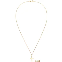 Elli "Schmuckset  Kreuz | Diamant ( Weiß, 0,075 ct )< Symbol-schmuck|Schmucksets