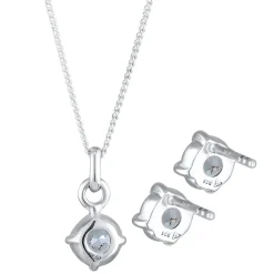 Elli "Schmuckset Solitär | Topaz (Weiß)< Schmucksets|Schmucksets