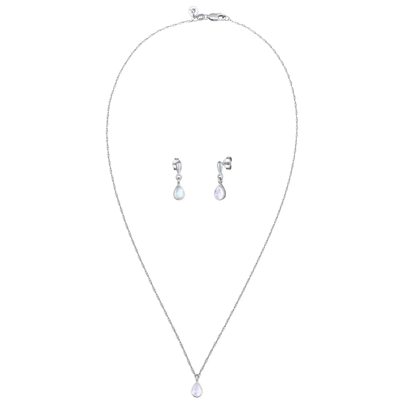 Elli "Schmuckset Tropfen | Mondstein (Weiß)< Schmucksets|Schmucksets