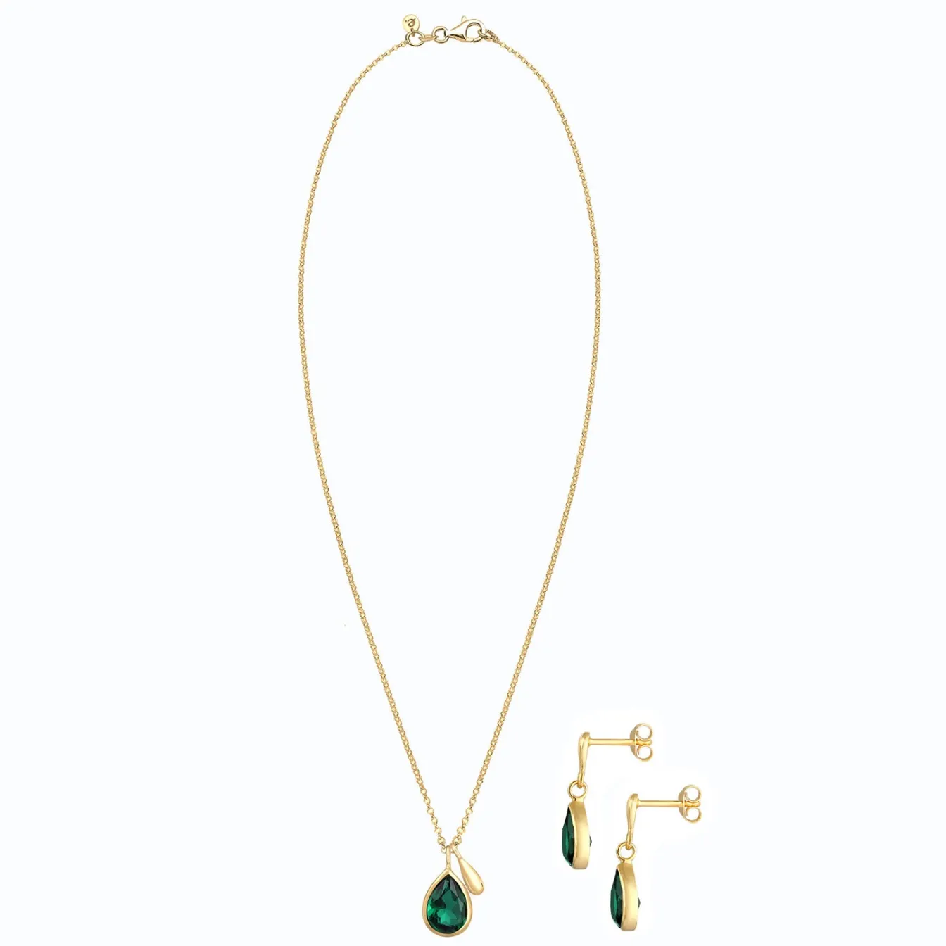 Elli "Schmuckset Tropfen | Quarz (Grün)< Schmucksets|Schmucksets
