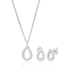 Elli "Schmuckset Tropfen | Zirkonia (Weiß)< Schmucksets|Schmucksets