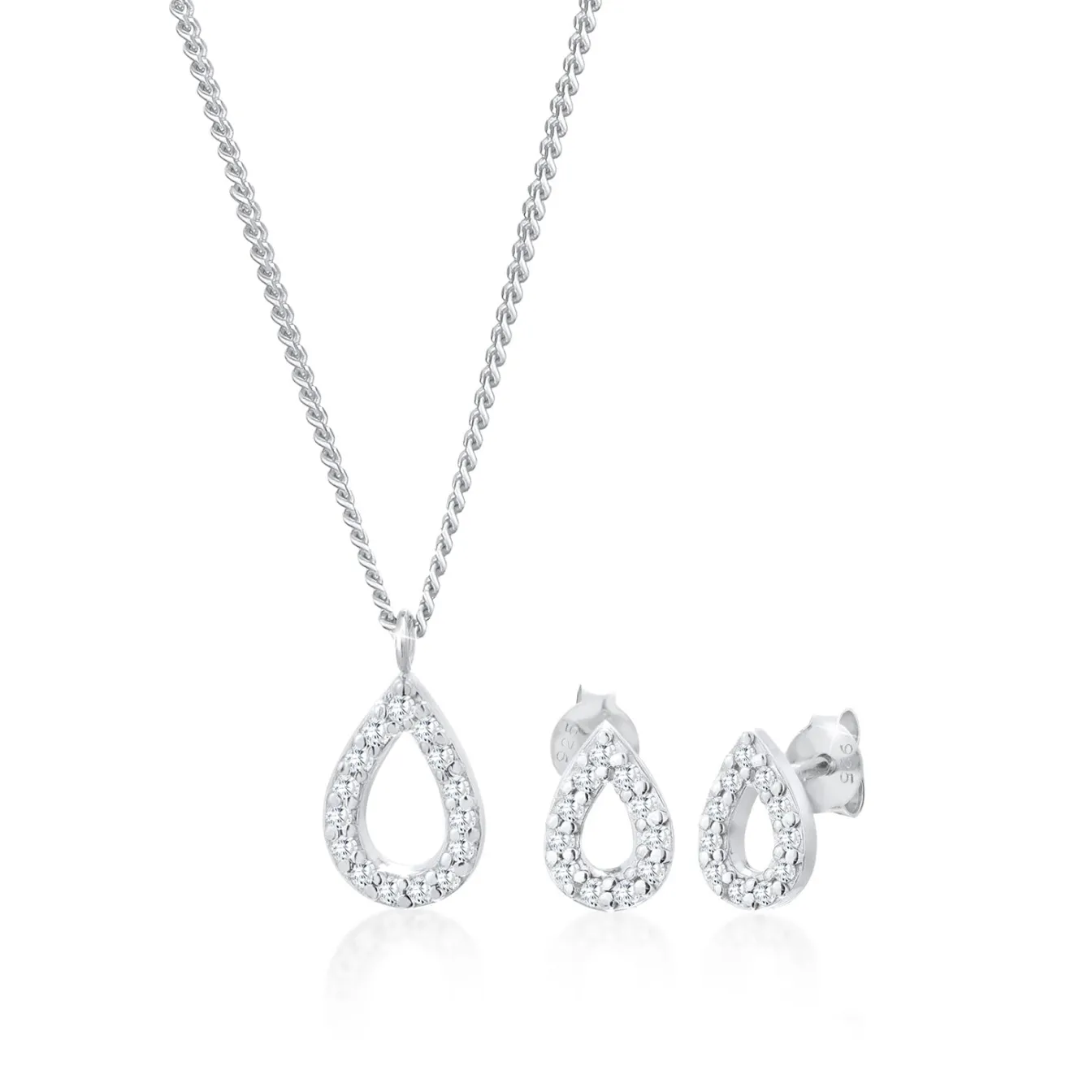 Elli "Schmuckset Tropfen | Zirkonia (Weiß)< Schmucksets|Schmucksets