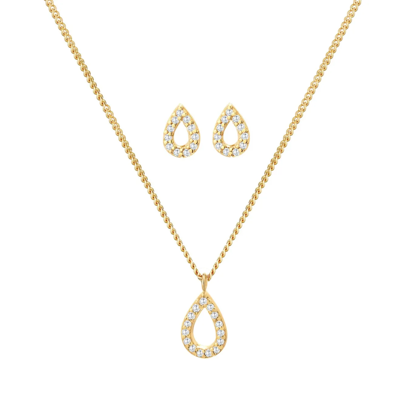 Elli "Schmuckset Tropfen | Zirkonia (Weiß)< Schmucksets|Schmucksets