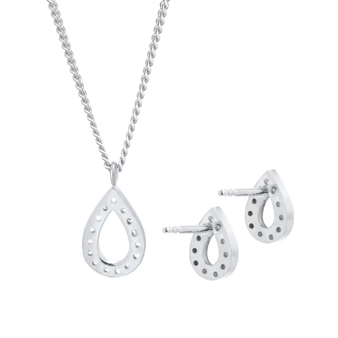Elli "Schmuckset Tropfen | Zirkonia (Weiß)< Schmucksets|Schmucksets