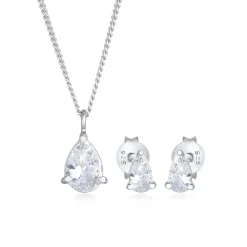 Elli "Schmuckset Tropfen | Zirkonia ( Weiß )< Schmucksets|Schmucksets