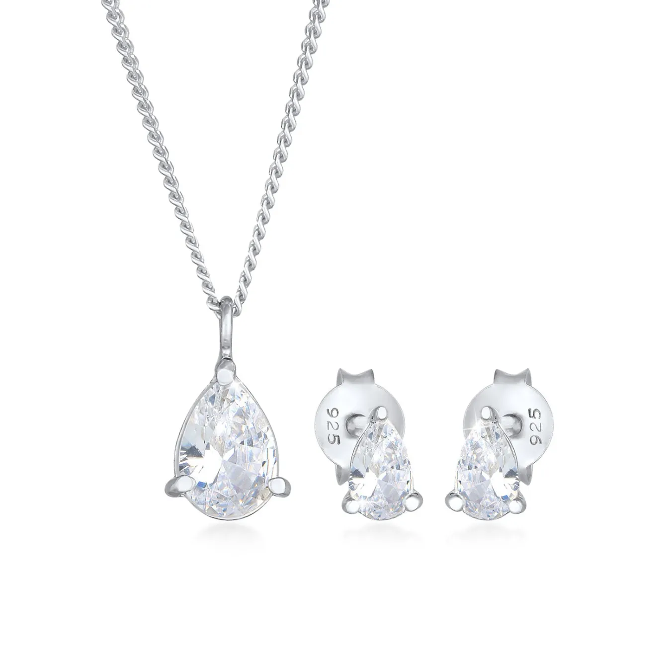 Elli "Schmuckset Tropfen | Zirkonia ( Weiß )< Schmucksets|Schmucksets