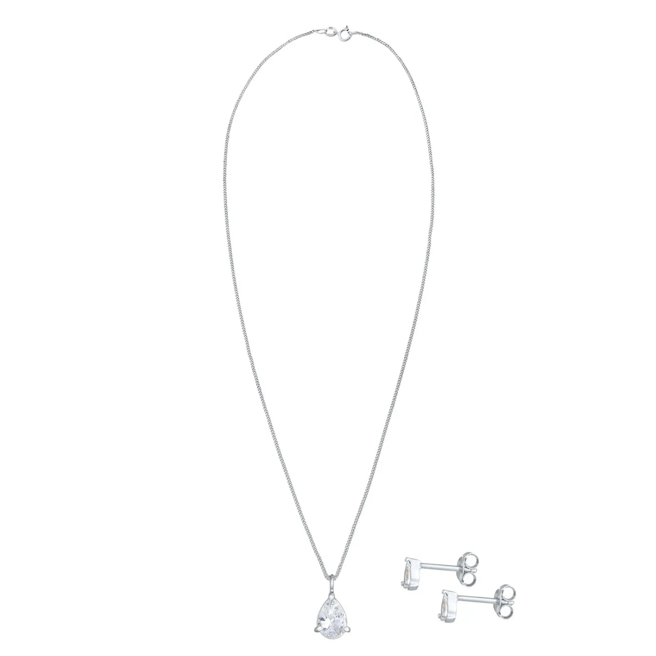 Elli "Schmuckset Tropfen | Zirkonia ( Weiß )< Schmucksets|Schmucksets
