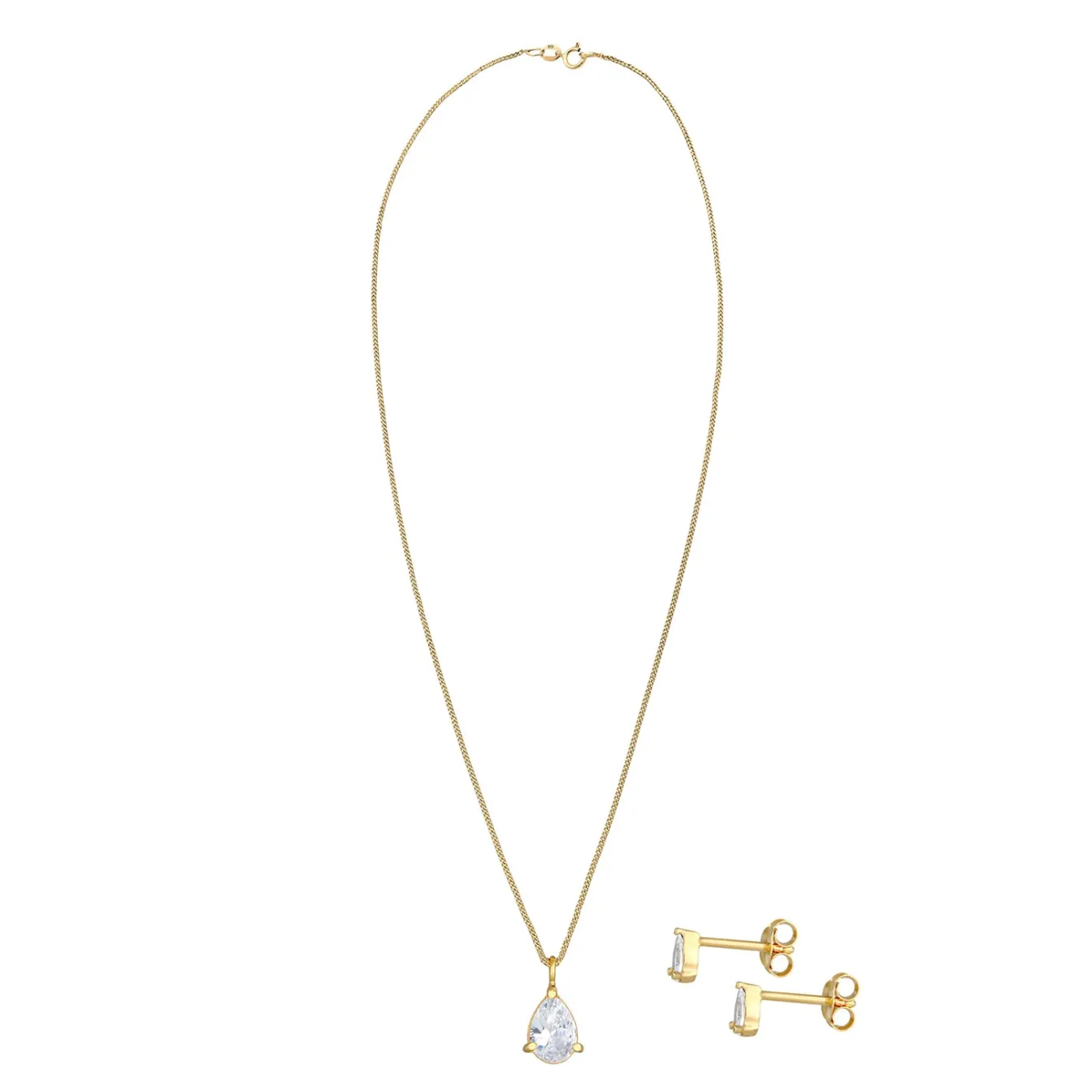 Elli "Schmuckset Tropfen | Zirkonia ( Weiß )< Schmucksets|Schmucksets