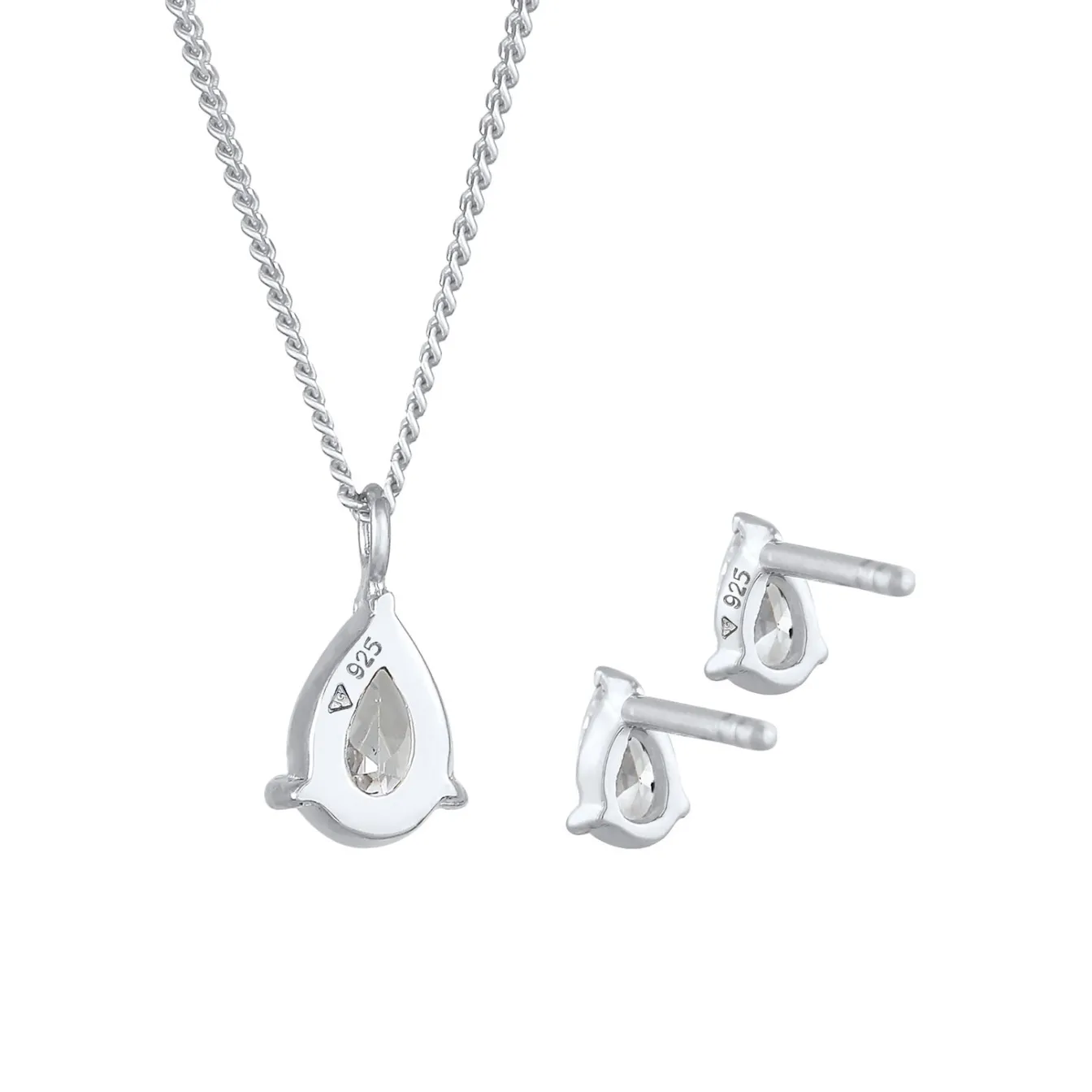 Elli "Schmuckset Tropfen | Zirkonia ( Weiß )< Schmucksets|Schmucksets