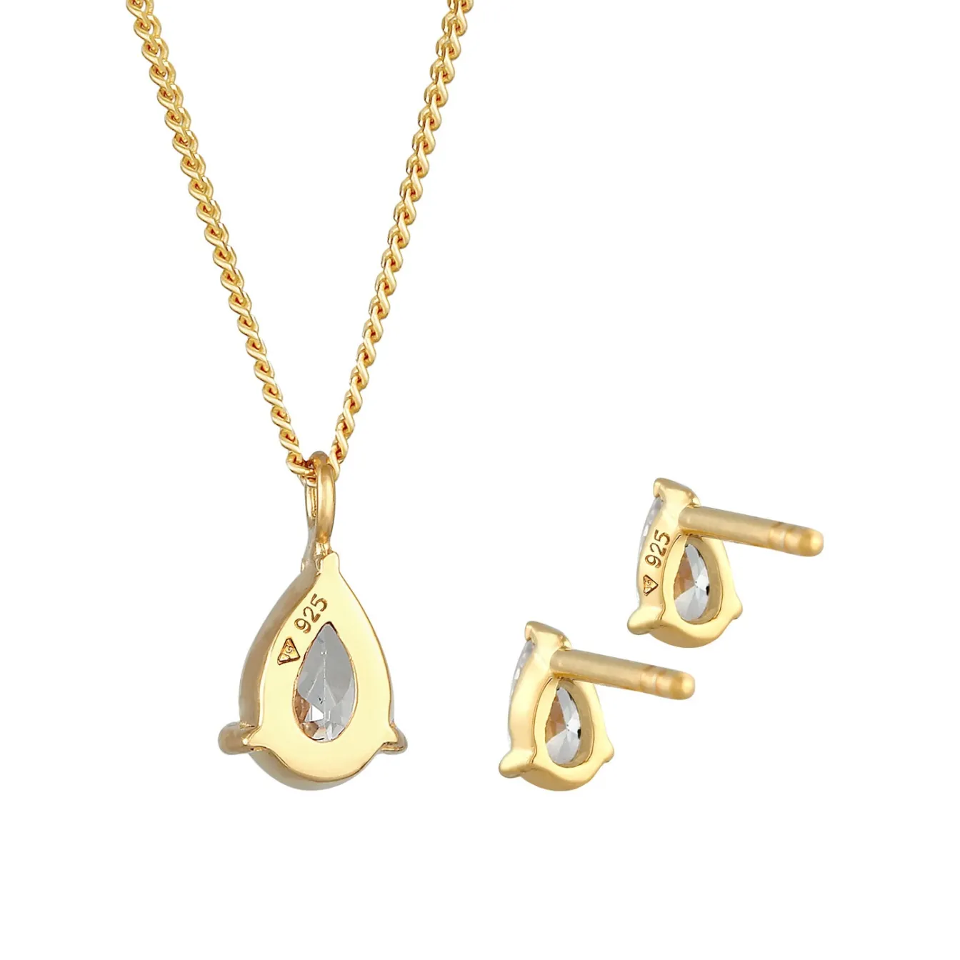 Elli "Schmuckset Tropfen | Zirkonia ( Weiß )< Schmucksets|Schmucksets