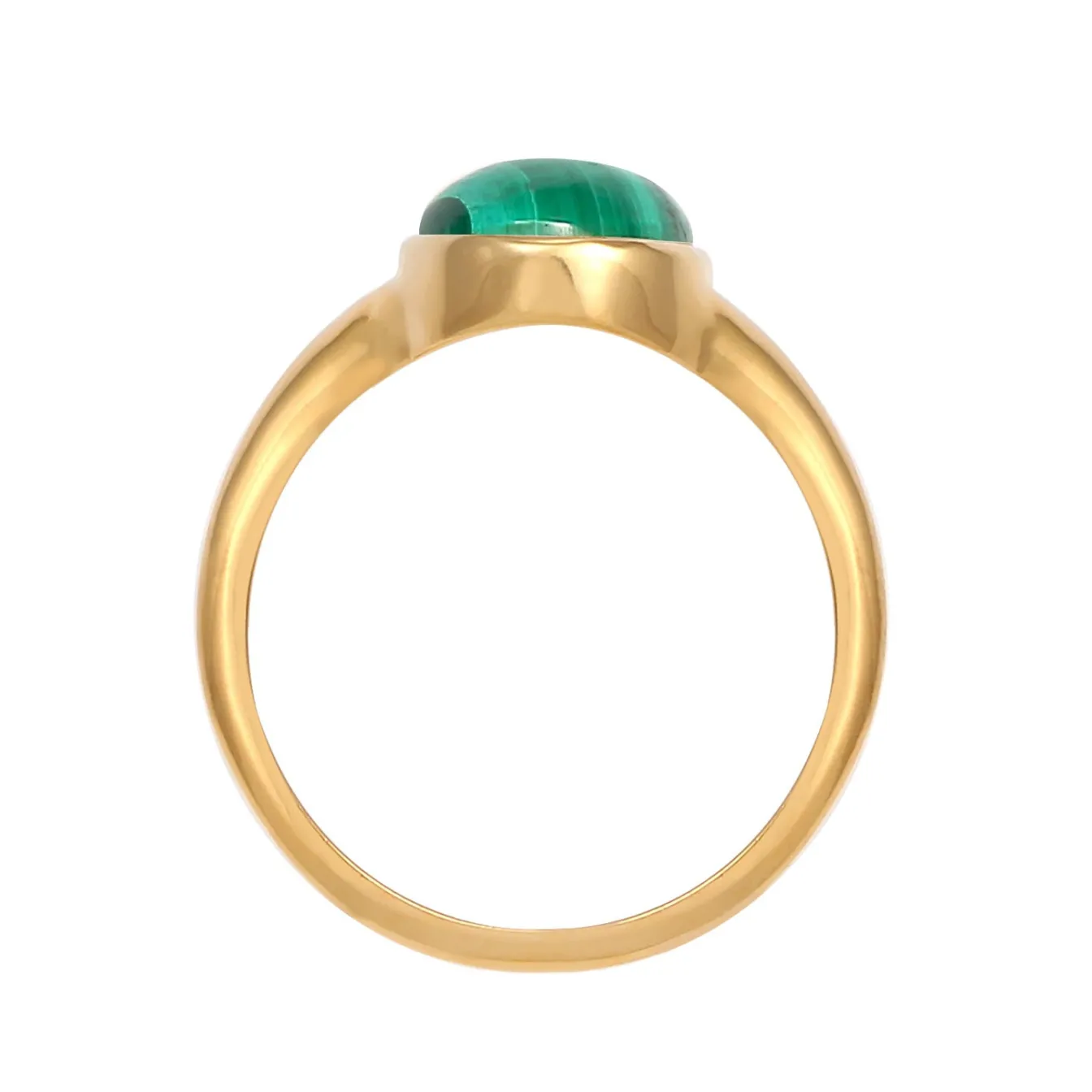 Elli "Siegelring | Malachit ( Grün )< Ringe|Vergoldet