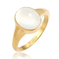 Elli "Siegelring | Mondstein ( Weiß )< Roségold|Ringe