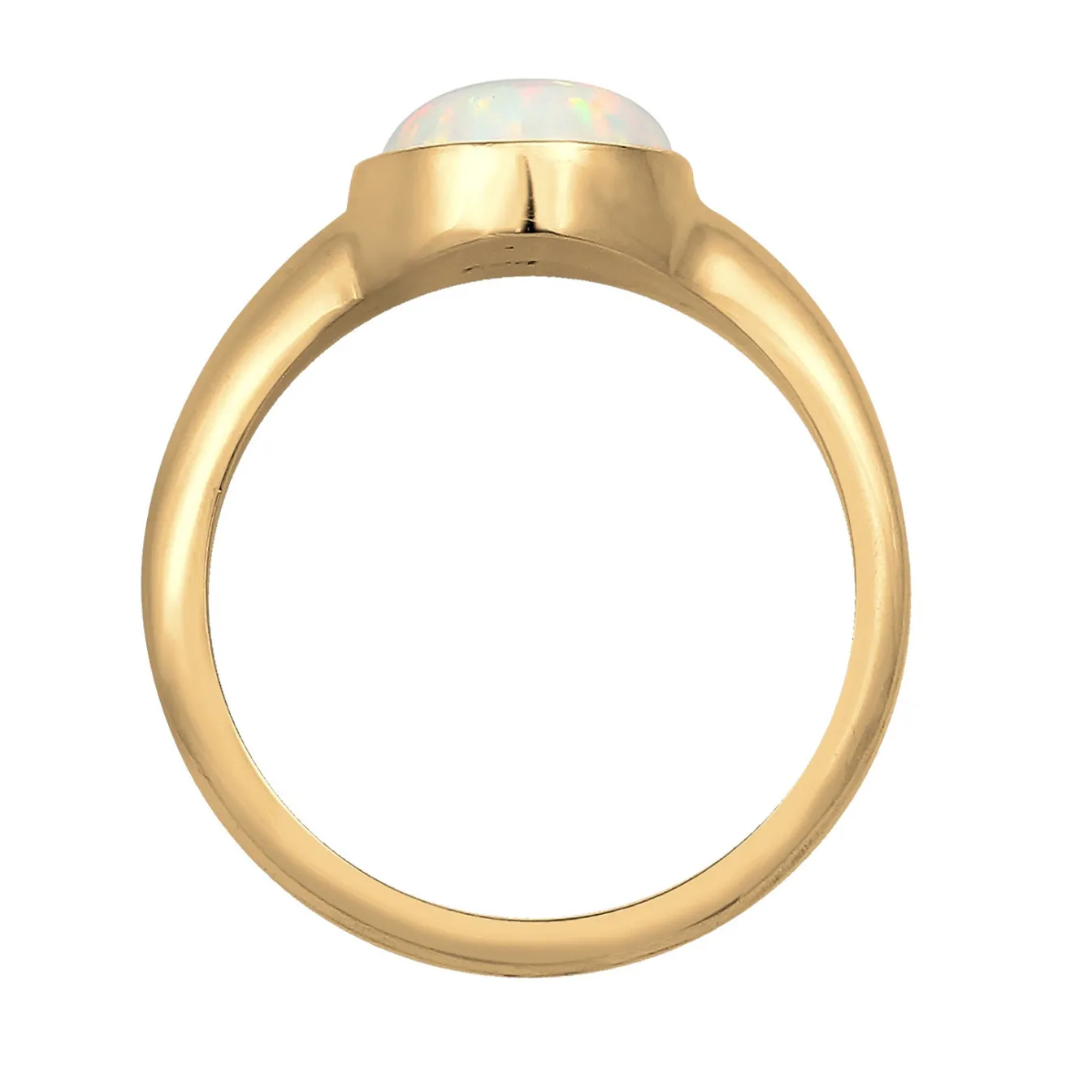 Elli "Siegelring | Opal ( Weiß )< Ringe|Vergoldet