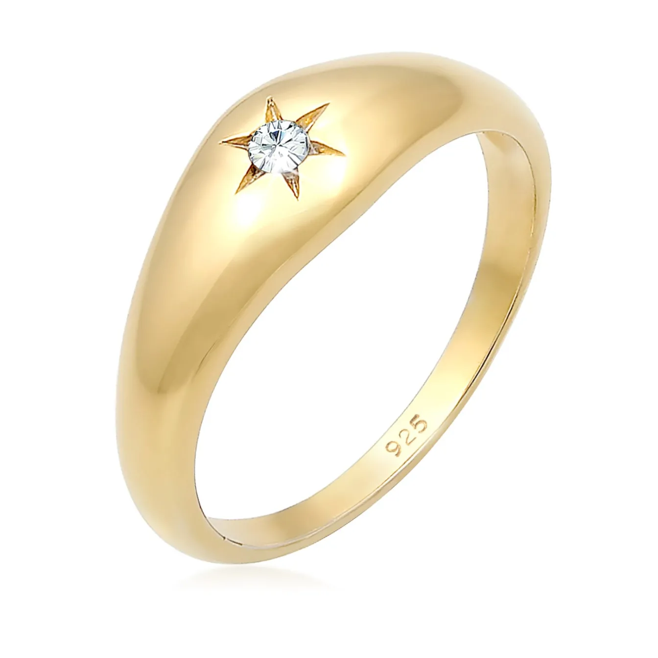Elli "Siegelring Astro | Kristall (Weiß)< Ringe|Silber