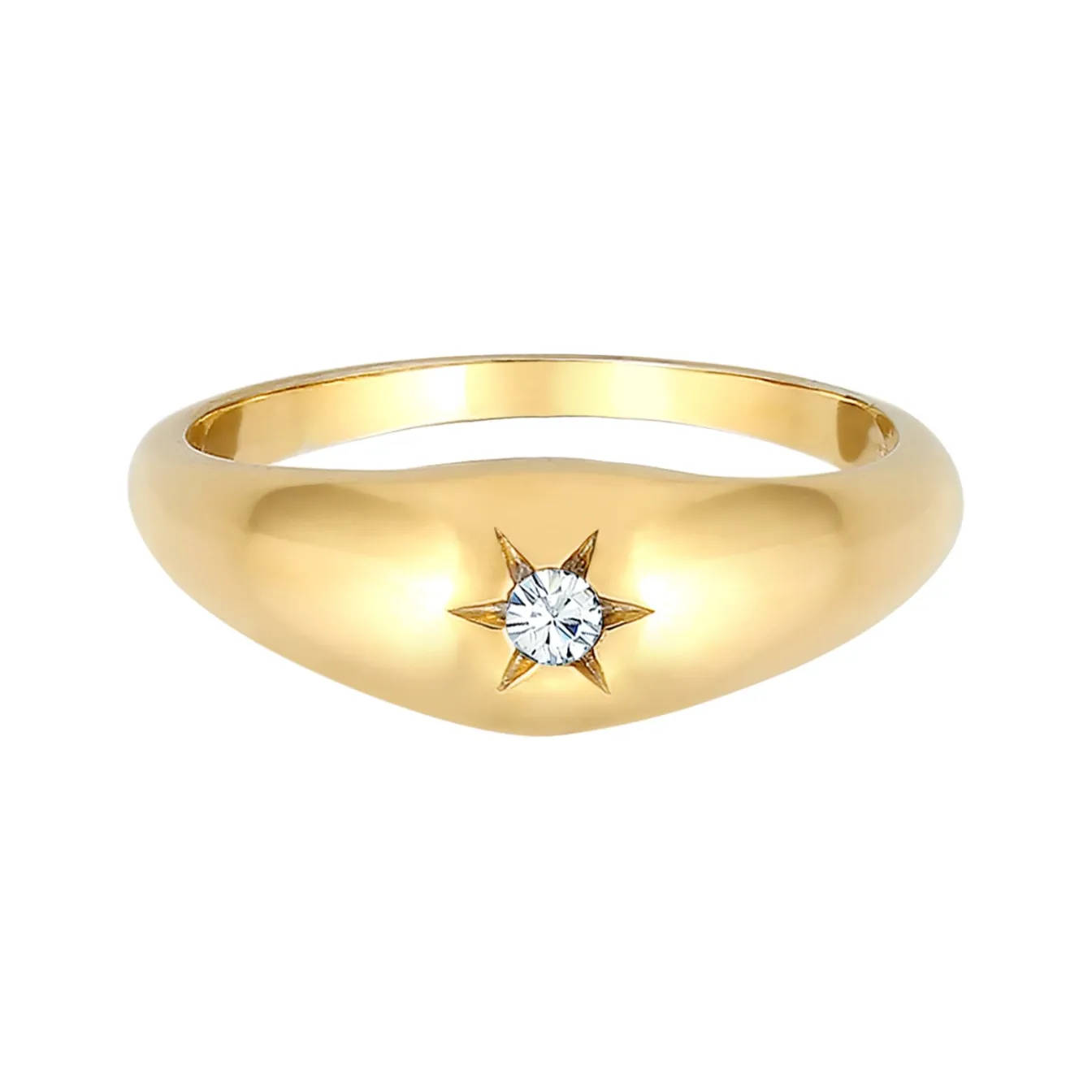 Elli "Siegelring Astro | Kristall (Weiß)< Ringe|Silber