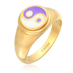 Elli "Siegelring Ying Yang | Emaille< Symbol-schmuck|Ringe