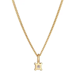 Elli "Solitär-Halskette | Diamant (Weiß, 0.1 ct.)< Halsketten|Silber