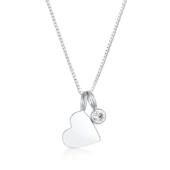 Elli "Solitär-Halskette Herz | Kristall (Weiß)< Vergoldet|Symbol-schmuck