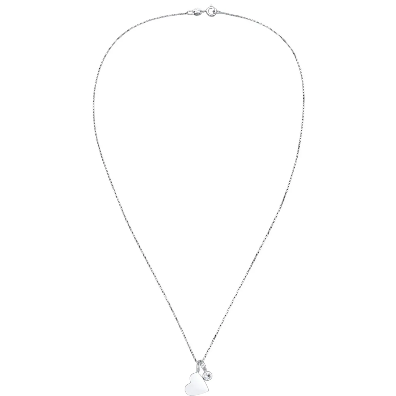 Elli "Solitär-Halskette Herz | Kristall (Weiß)< Vergoldet|Symbol-schmuck