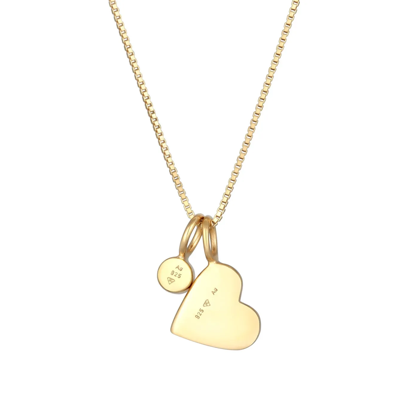 Elli "Solitär-Halskette Herz | Kristall (Weiß)< Vergoldet|Symbol-schmuck