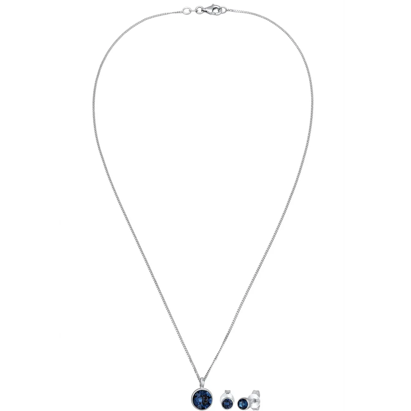 Elli "Solitär-Kette | Kristall ( Weiß )< Roségold|Schmucksets