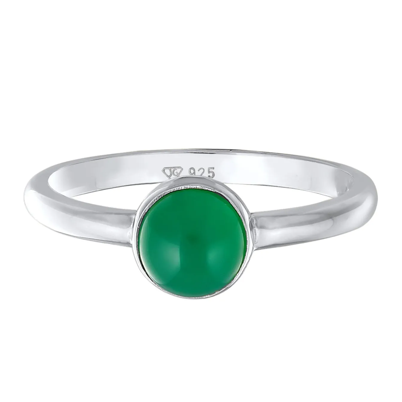 Elli "Solitär-Ring | Achat (Grün)< Vergoldet|Ringe