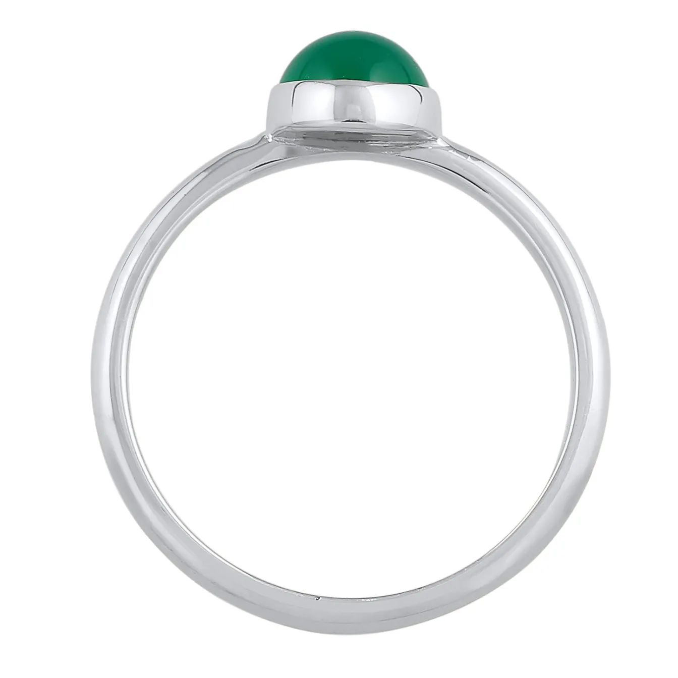 Elli "Solitär-Ring | Achat (Grün)< Vergoldet|Ringe