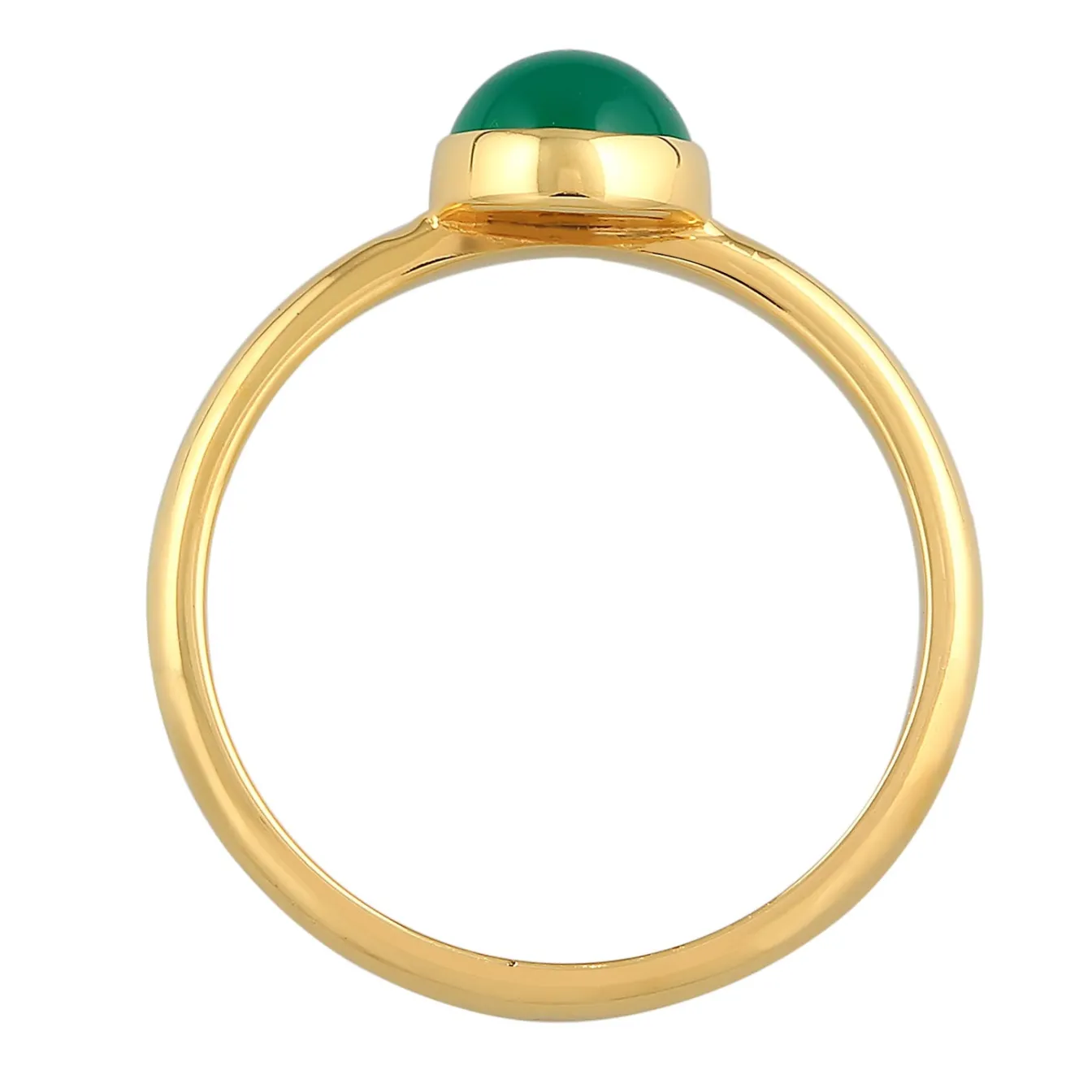 Elli "Solitär-Ring | Achat (Grün)< Vergoldet|Ringe