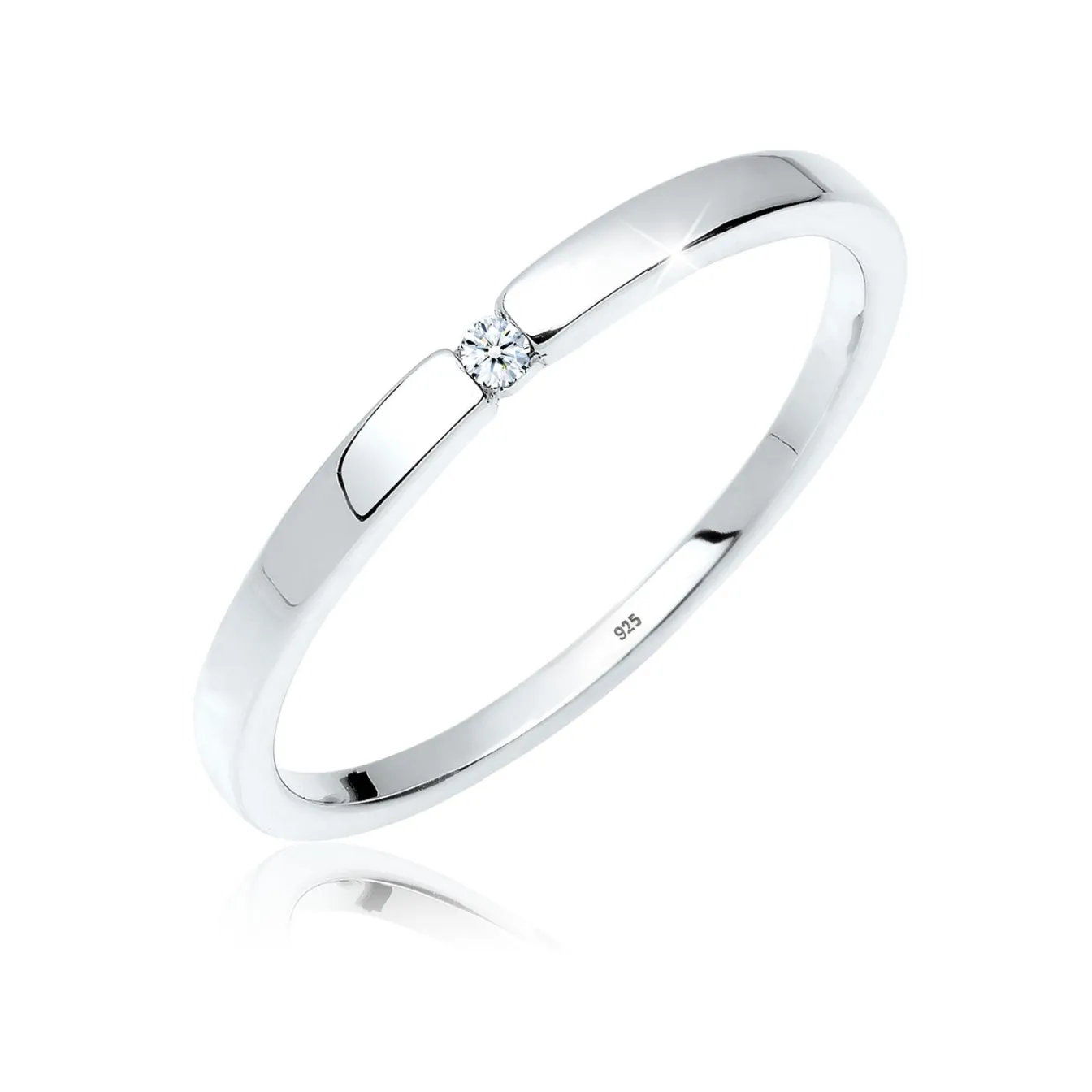 Elli "Solitär-Ring | Diamant ( Weiß, 0,015 ct )< Roségold|Ringe