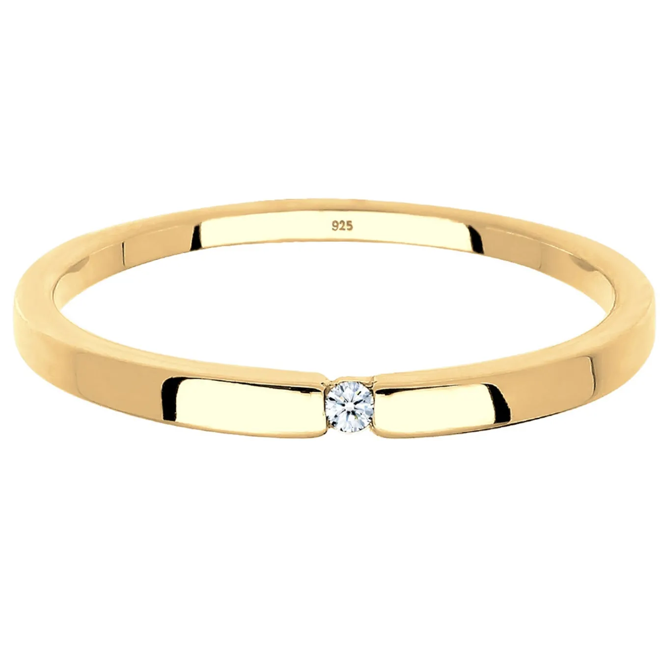 Elli "Solitär-Ring | Diamant ( Weiß, 0,015 ct )< Roségold|Ringe