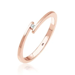 Elli "Solitär-Ring | Diamant ( Weiß, 0,015 ct )< Roségold|Ringe