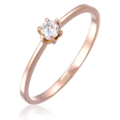 Elli "Solitär-Ring | Diamant ( Weiß, 0,11 ct )< Roségold|Ringe