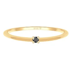 Elli "Solitär-Ring | Diamant (Schwarz, 0.003 ct)< Ringe|Echtgold