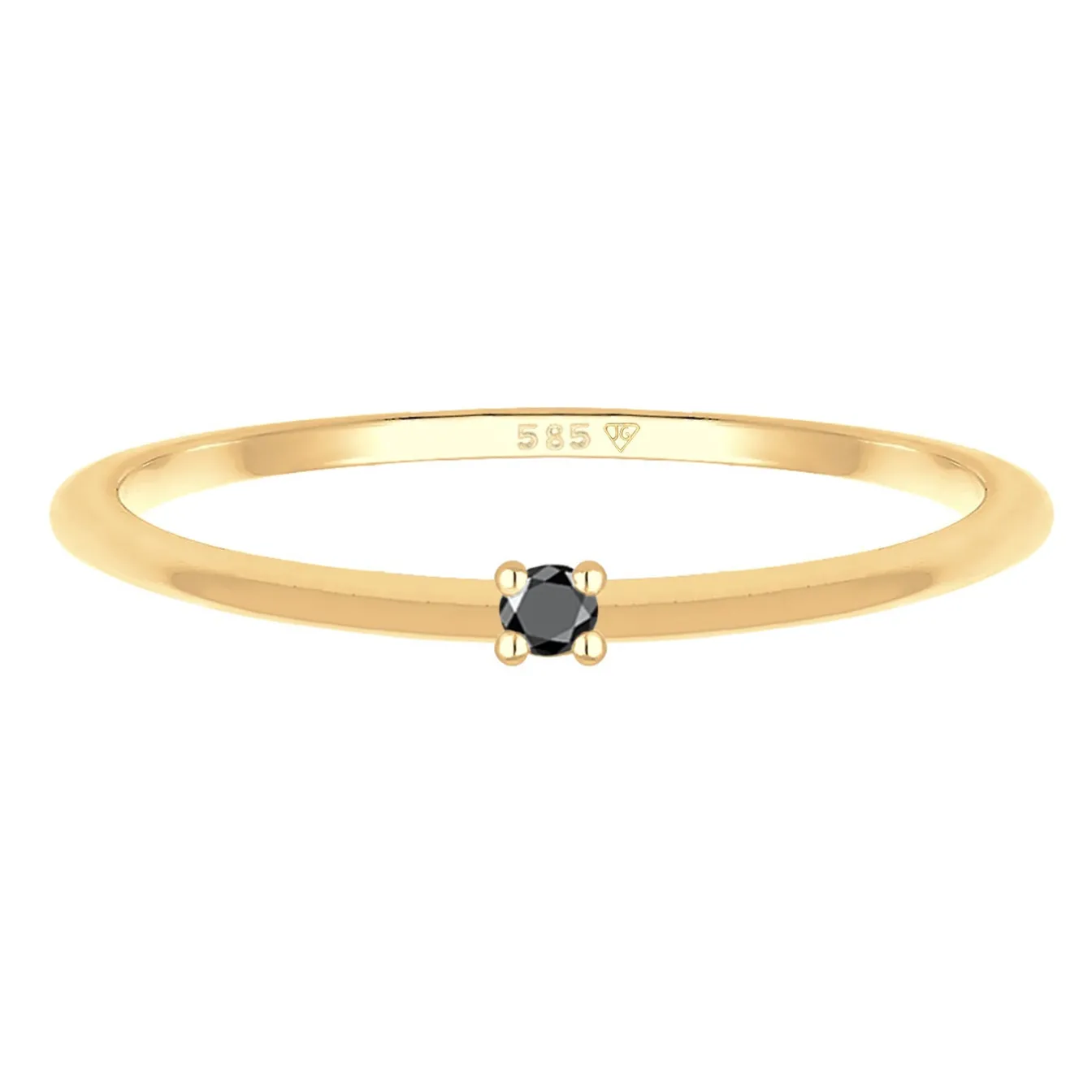 Elli "Solitär-Ring | Diamant (Schwarz, 0.003 ct)< Ringe|Echtgold