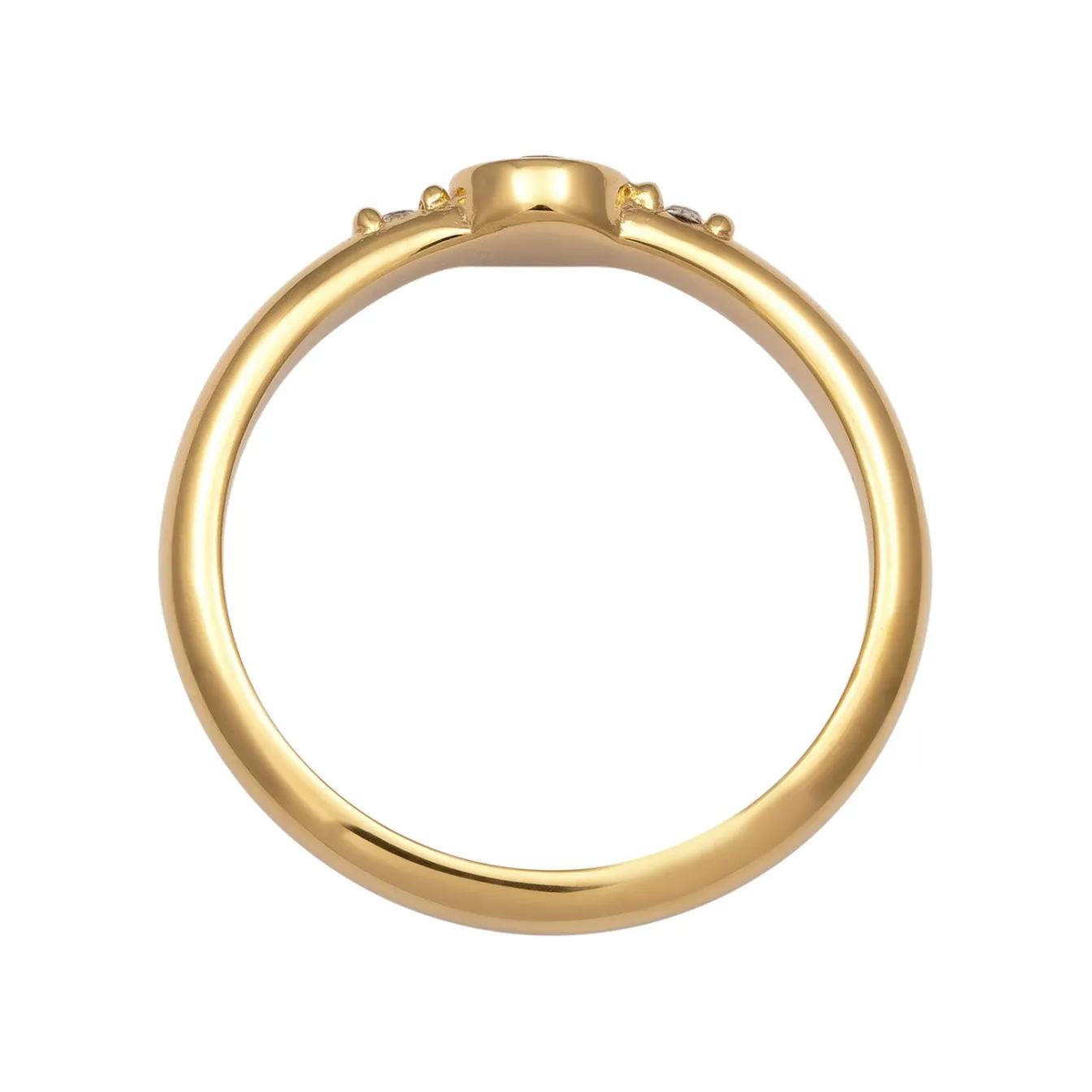 Elli "Solitär-Ring | Glas Kristalle (Weiß)< Vergoldet|Ringe
