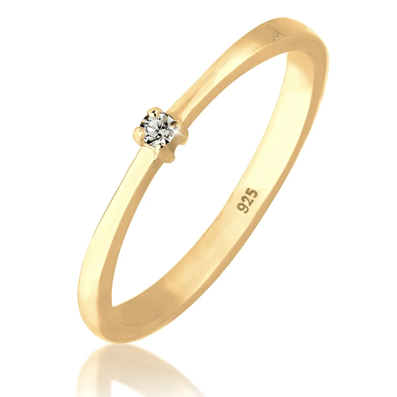 Elli "Solitär-Ring | Kristall ( Grau )< Roségold|Vergoldet
