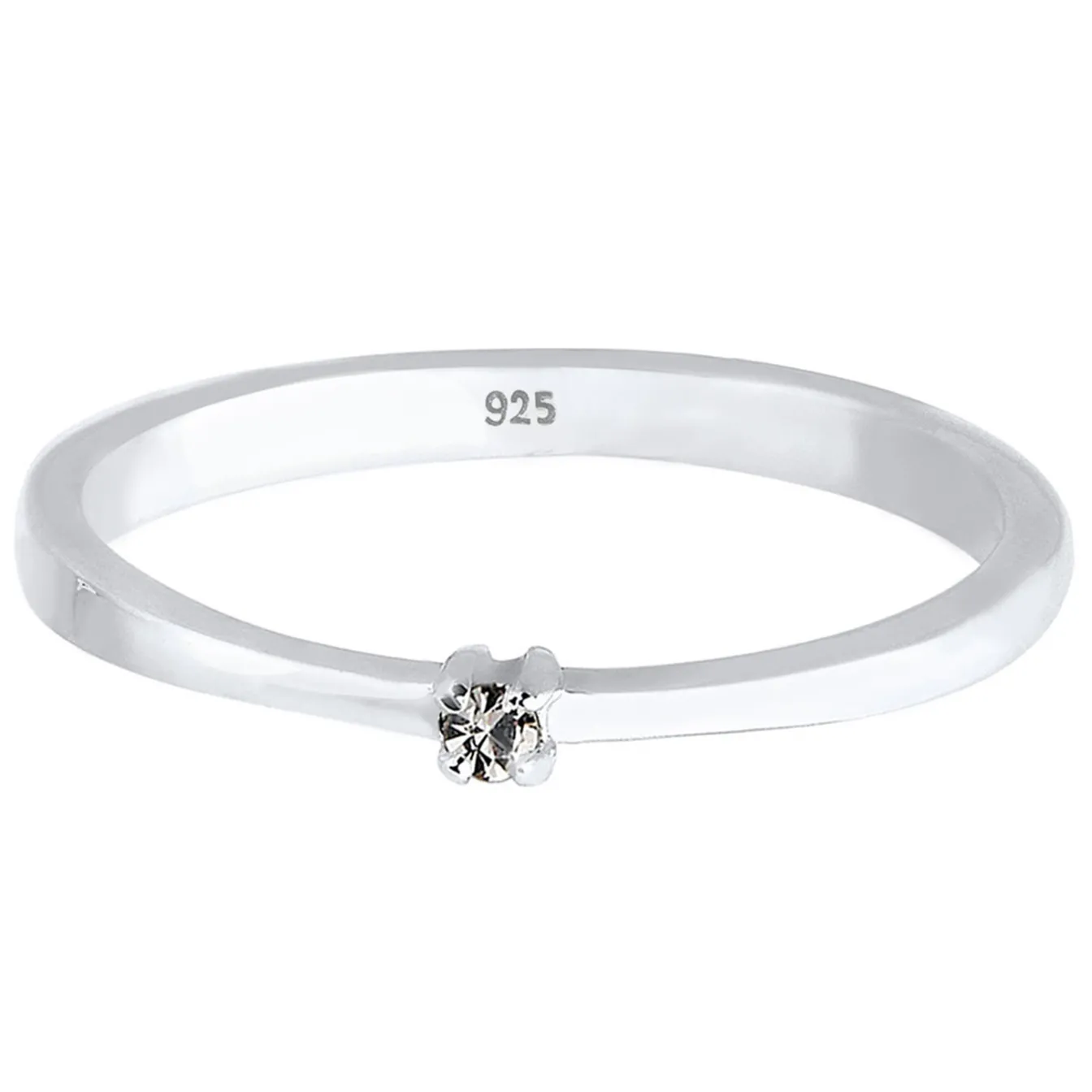 Elli "Solitär-Ring | Kristall ( Grau )< Roségold|Vergoldet
