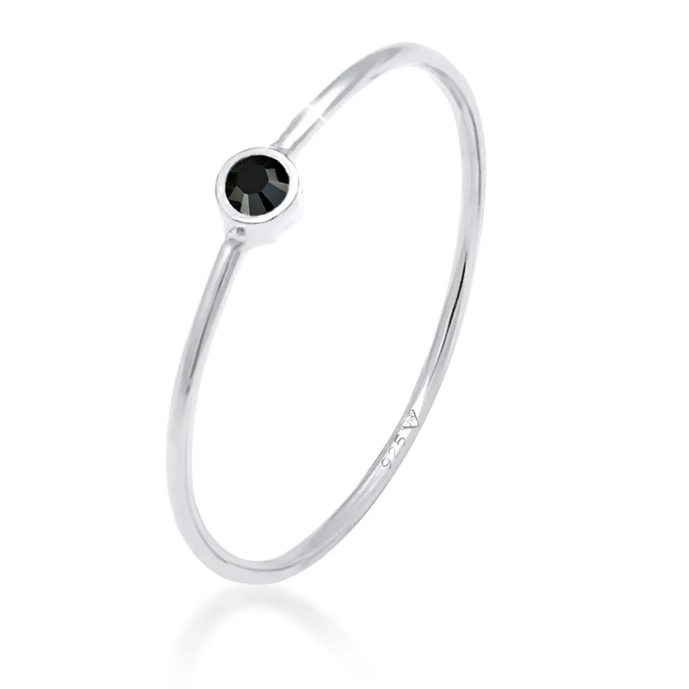 Elli "Solitär-Ring | Kristall ( Schwarz )< Roségold|Ringe