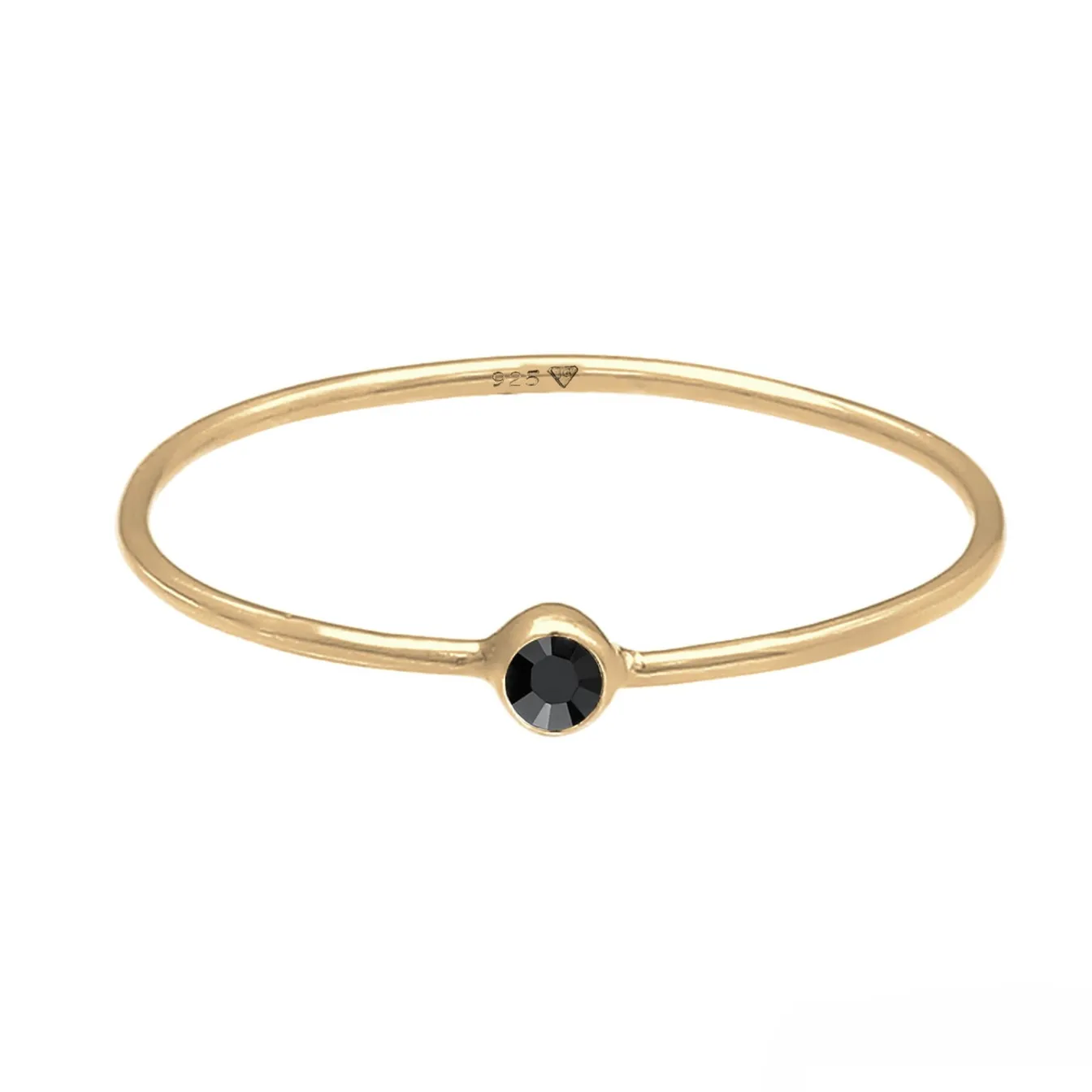 Elli "Solitär-Ring | Kristall ( Schwarz )< Roségold|Ringe