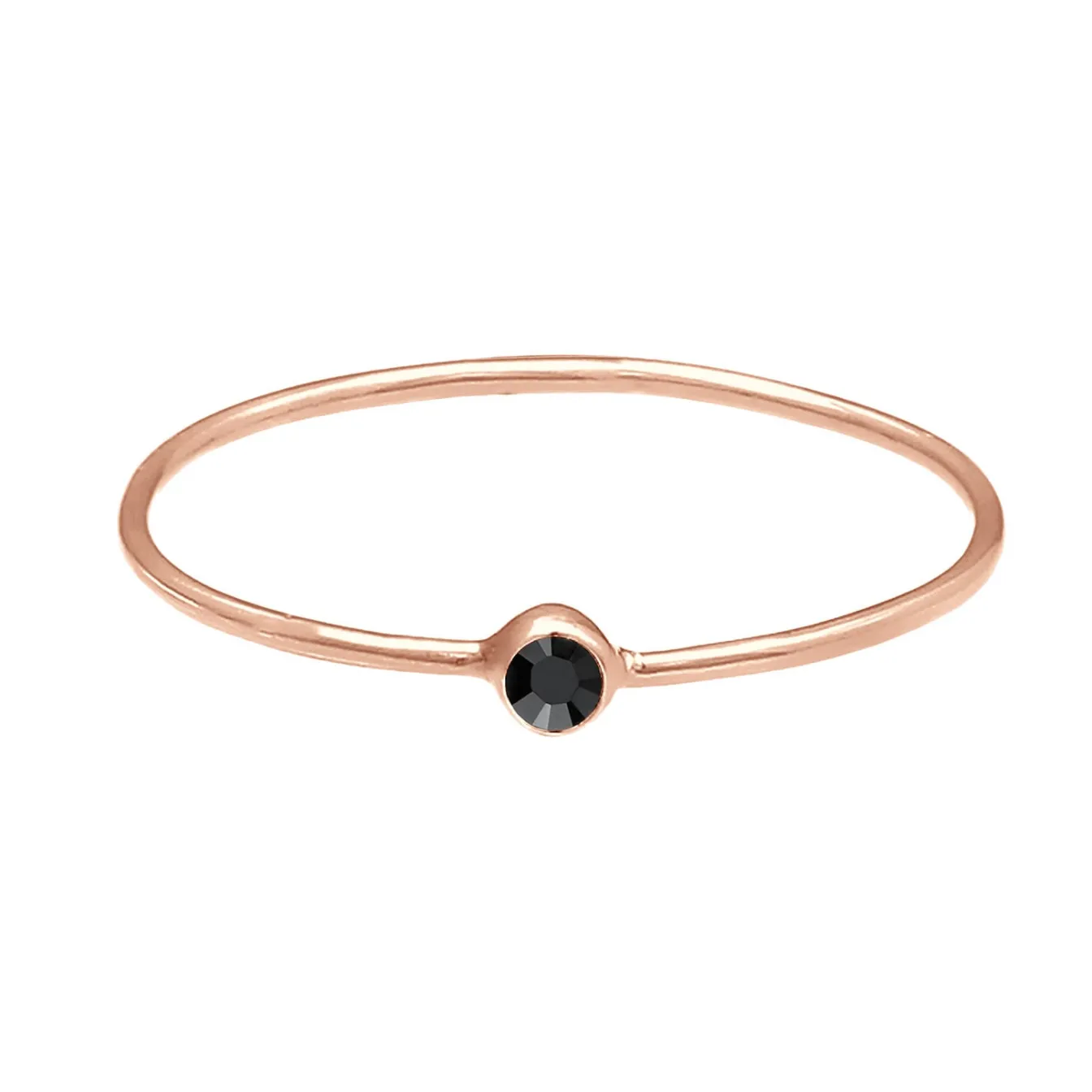 Elli "Solitär-Ring | Kristall ( Schwarz )< Roségold|Ringe