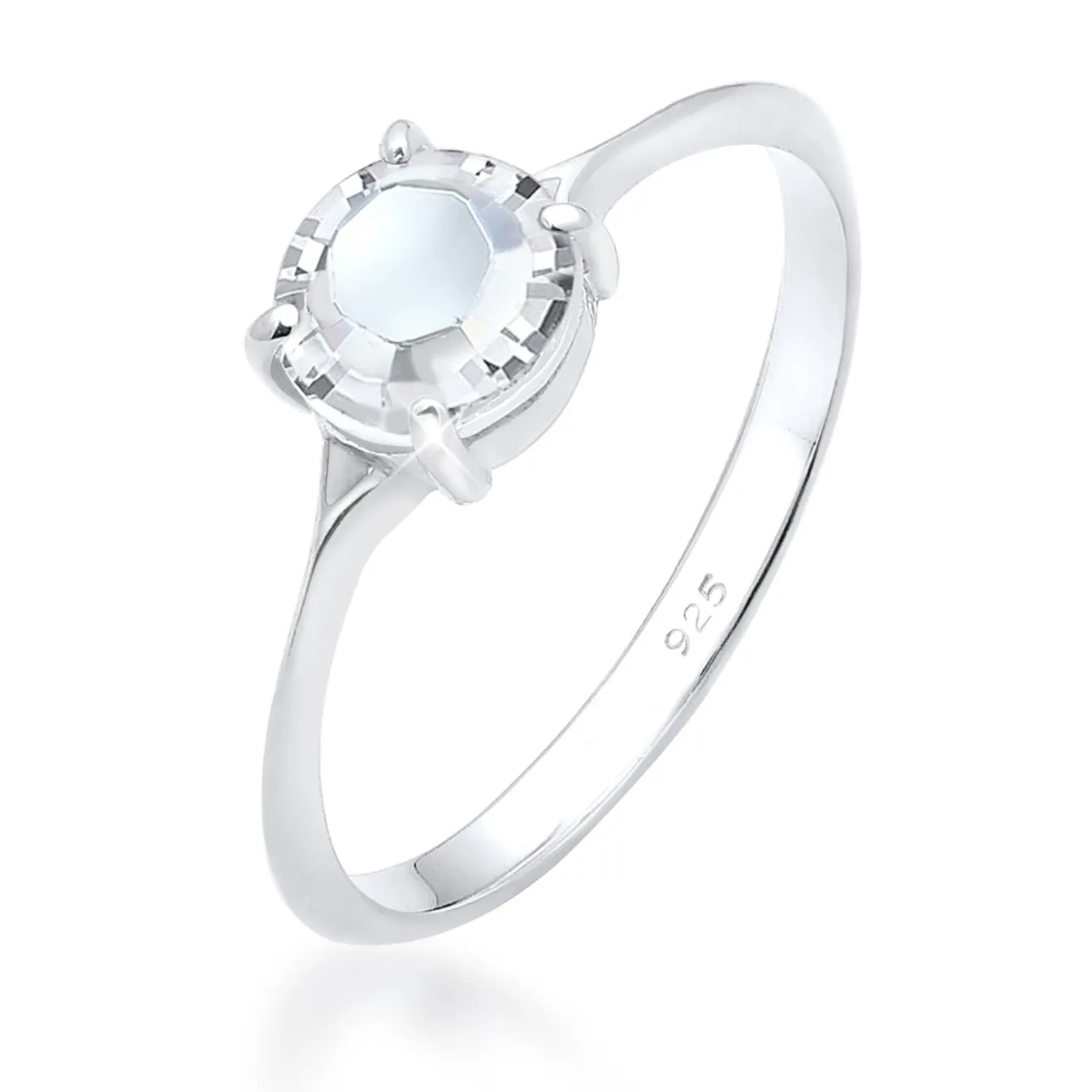Elli "Solitär-Ring | Kristall ( Weiß )< Ringe|Silber