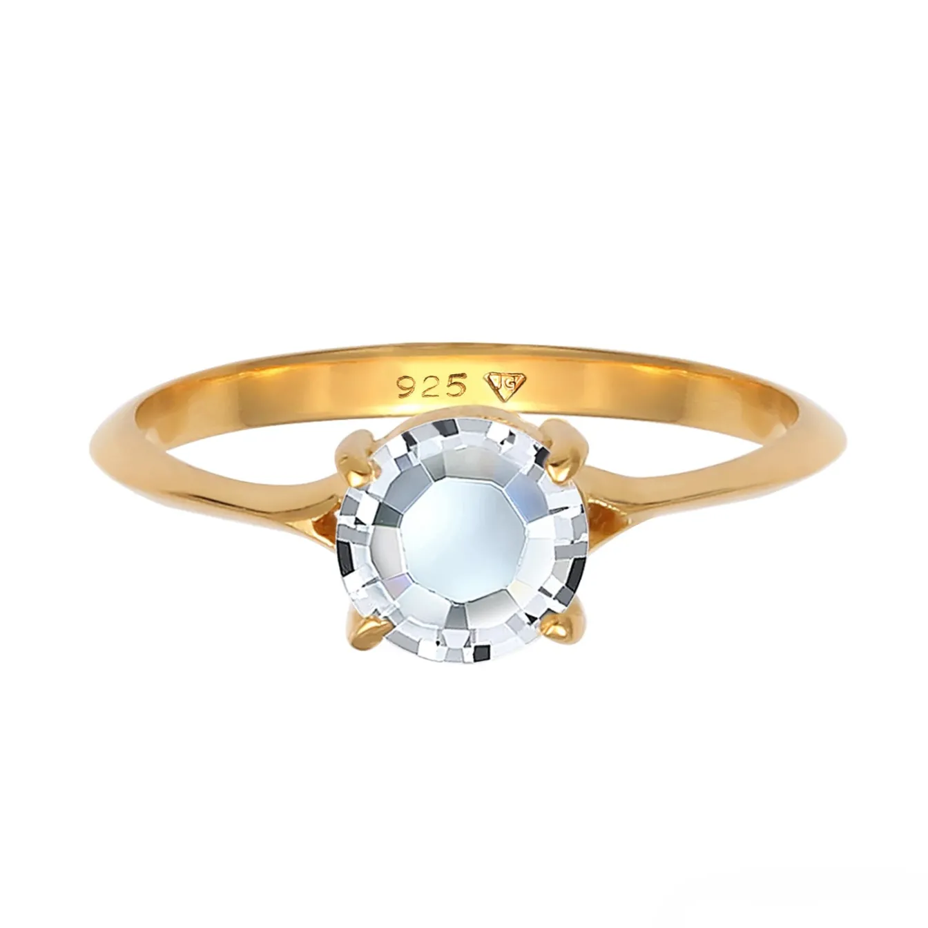 Elli "Solitär-Ring | Kristall ( Weiß )< Ringe|Silber